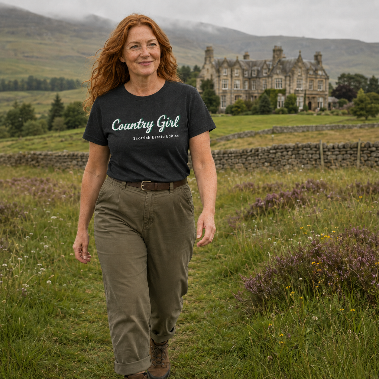Country Girl: Scottish Estate Edition T-Shirt | Scotland Lover Graphic Tee