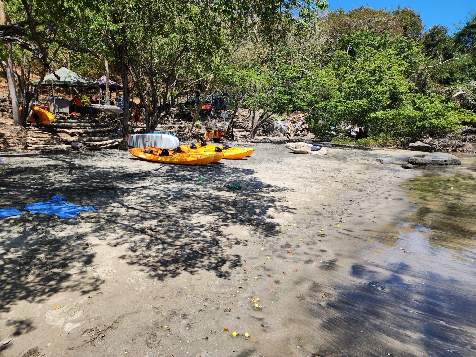Kayaks resting on the sand at the Andaz Beach House in Papagayo