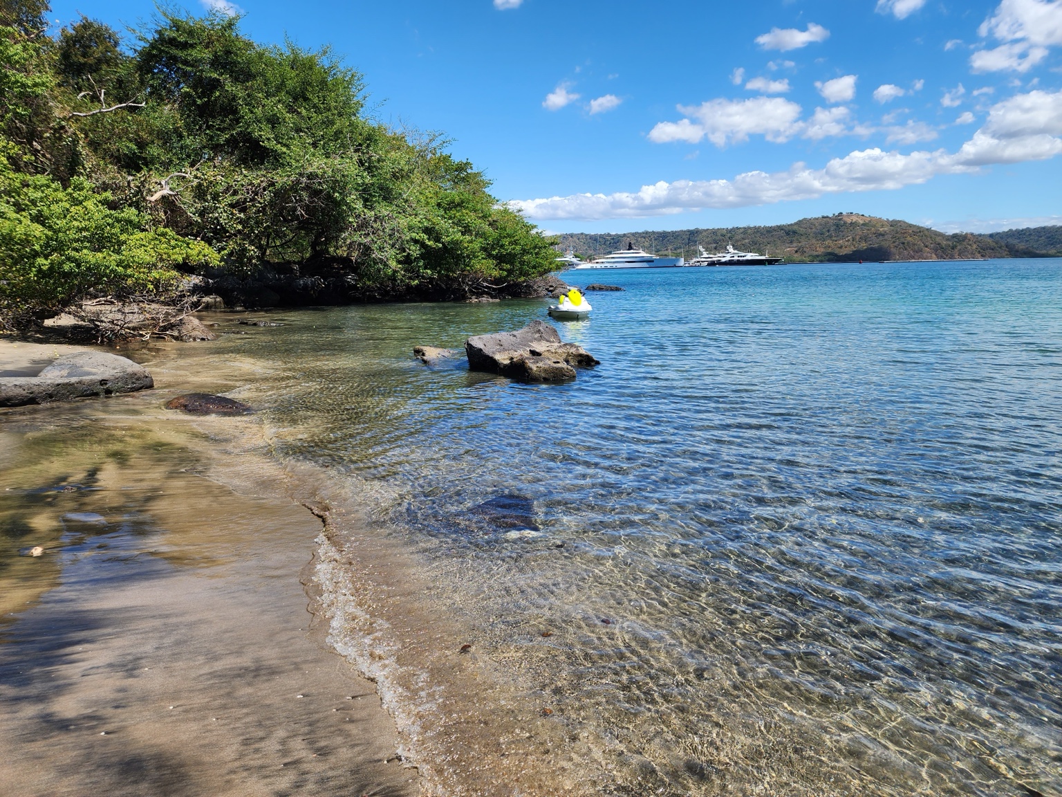 Clear blue water along the shoreline of the Papagayo Peninsula