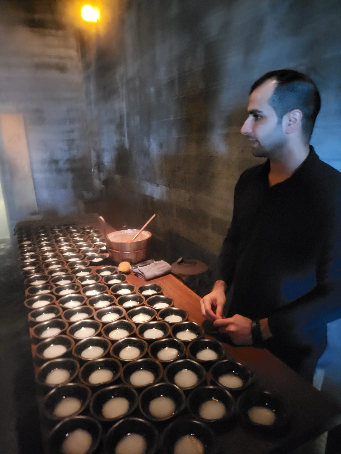 Small bowls prepared for one of the treatment steps in the Sky Lagoon ritual