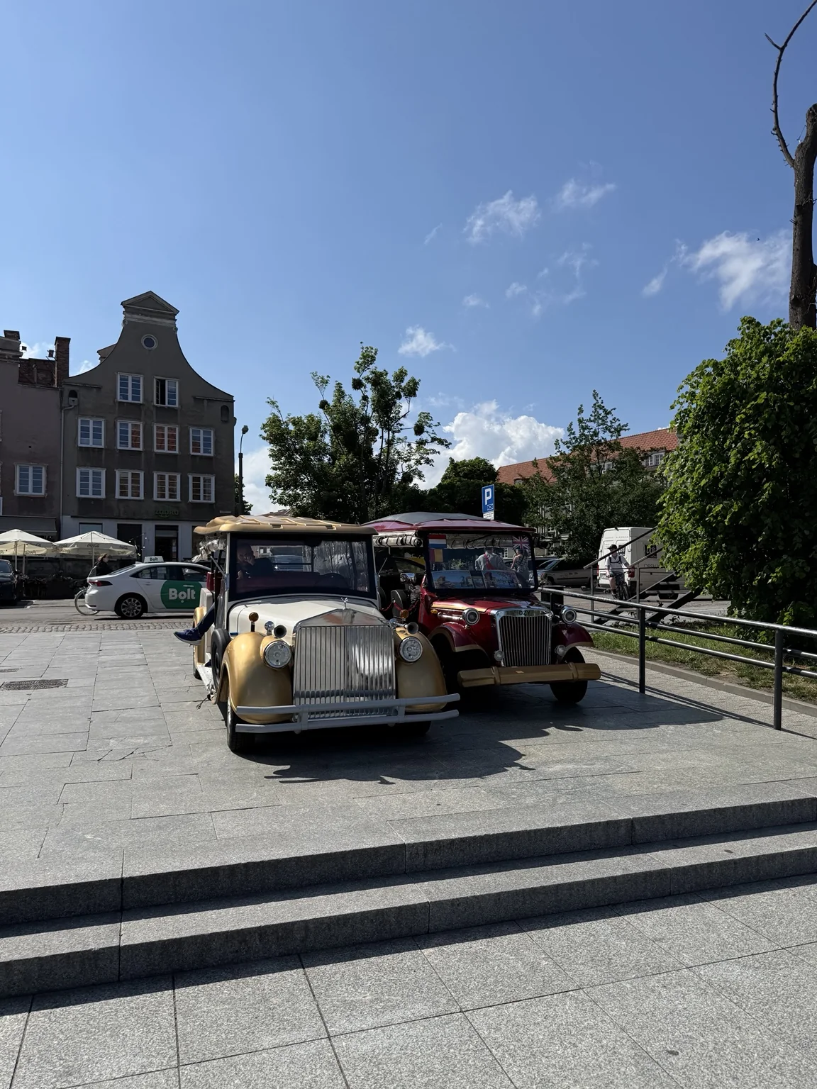 Small sightseeing carts in Gdańsk