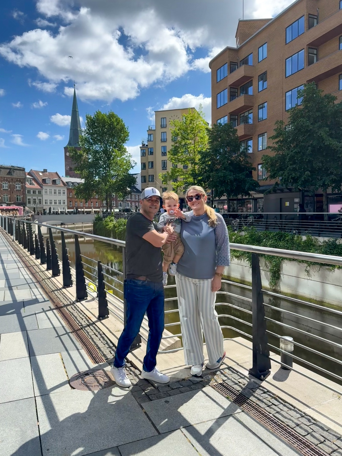 Jeni and Hassan traveling with their toddler in Copenhagen